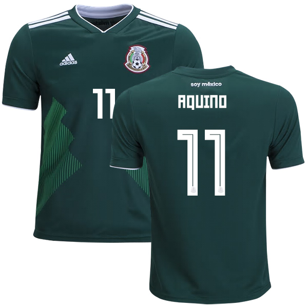 Mexico #11 Aquino Home Kid Soccer Country Jersey - Click Image to Close